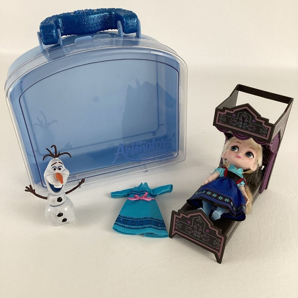 Disney Animators Collection Frozen Mini Doll Playset Olaf Elsa Canopy Bedroom